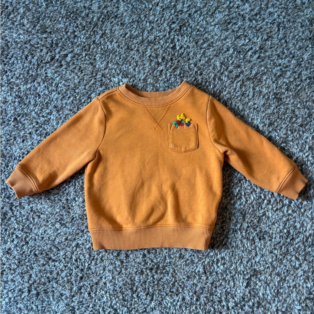 Old Navy Kids' Mustard Sweatshirt with Floral Pocket
